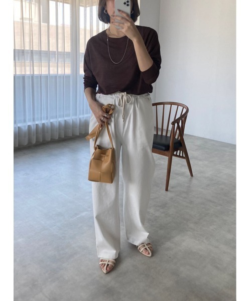 each（イーチ）の「梨地織りシアーカットソー（その他トップス・レディース・ブラック/ホワイト/ブラウン/レッド・FREE）」の22枚目の写真