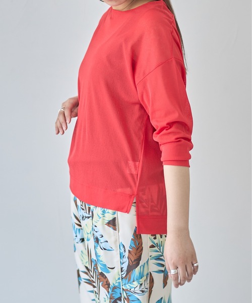 each（イーチ）の「梨地織りシアーカットソー（その他トップス・レディース・ブラック/ホワイト/ブラウン/レッド・FREE）」の13枚目の写真