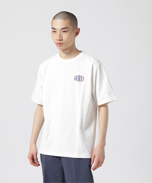 AVIREX（アヴィレックス）の「《WEB&DEPOT限定》SHORT SLEEVE T-SHIRT CIRCLE LOGO / ショートスリーブ Tシャツ サークルロゴ / AVIREX / アヴィレックス（Tシャツ/カットソー・メンズ・ホワイト/チャコール/ブラック・L/M/XL/2XL）」の4枚目の写真