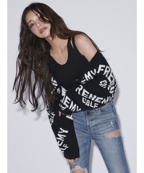 GYDA(ジェイダ)の「FRENEMYニットカーディガン(カーディガン/ボレロ・レディース・ブラック/オフホワイト・FREE)」の20枚目の写真