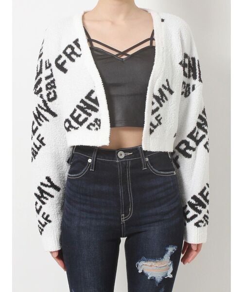 GYDA(ジェイダ)の「FRENEMYニットカーディガン(カーディガン/ボレロ・レディース・ブラック/オフホワイト・FREE)」の8枚目の写真
