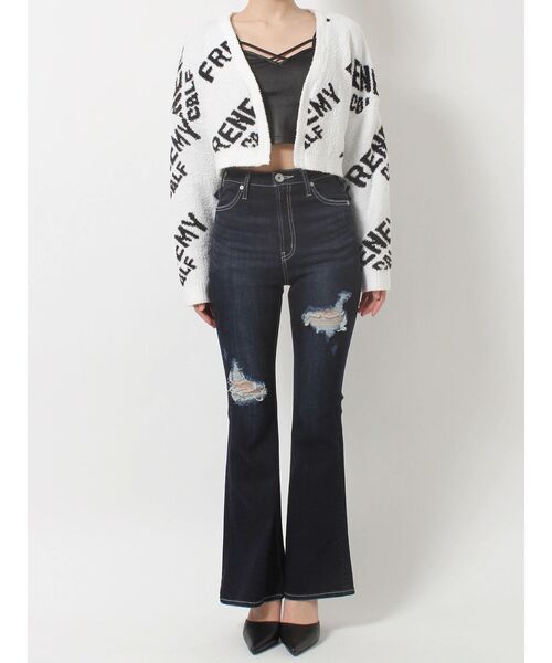 GYDA(ジェイダ)の「FRENEMYニットカーディガン(カーディガン/ボレロ・レディース・ブラック/オフホワイト・FREE)」の16枚目の写真