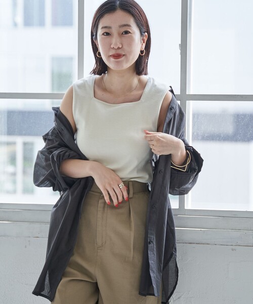 coen（コーエン）の「シアールーズシャツ（シャツ/ブラウス・レディース・ブラック/ホワイト/オリーブ・FREE）」の19枚目の写真