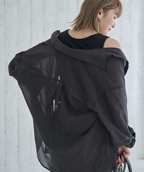 coen（コーエン）の「シアールーズシャツ（シャツ/ブラウス・レディース・ブラック/ホワイト/オリーブ・FREE）」の22枚目の写真