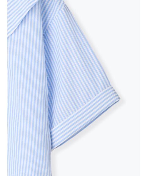 ehka sopo（エヘカソポ）の「ストライプショート丈ビッグ襟ブラウス（シャツ/ブラウス・レディース・オレンジ/ネイビー/ミント/サックスブルー・F）」の8枚目の写真