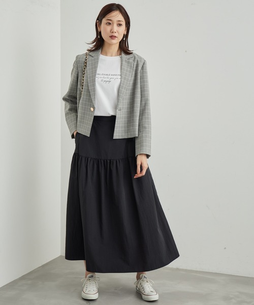 ROPE' PICNIC(ロペピクニック)の「スタイルアップが叶うクロップドジャケット(テーラードジャケット・レディース・ネイビー/ブラウン/グレー・38)」の4枚目の写真