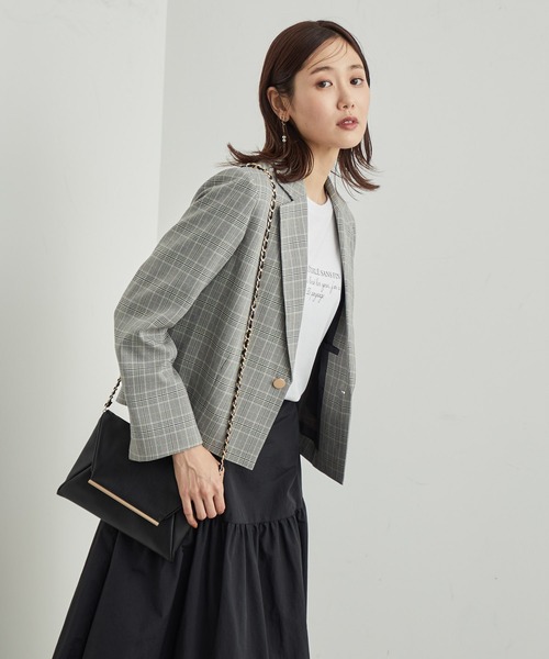 ROPE' PICNIC(ロペピクニック)の「スタイルアップが叶うクロップドジャケット(テーラードジャケット・レディース・ネイビー/ブラウン/グレー・38)」の5枚目の写真