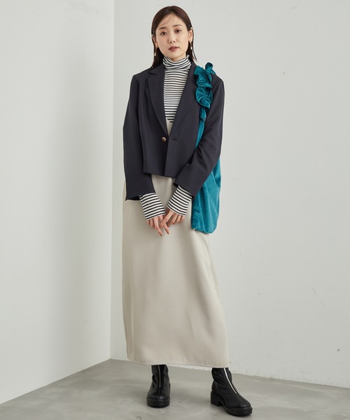 ROPE' PICNIC(ロペピクニック)の「スタイルアップが叶うクロップドジャケット(テーラードジャケット・レディース・ネイビー/ブラウン/グレー・38)」の10枚目の写真