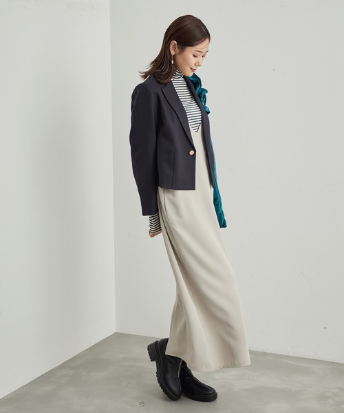 ROPE' PICNIC(ロペピクニック)の「スタイルアップが叶うクロップドジャケット(テーラードジャケット・レディース・ネイビー/ブラウン/グレー・38)」の12枚目の写真