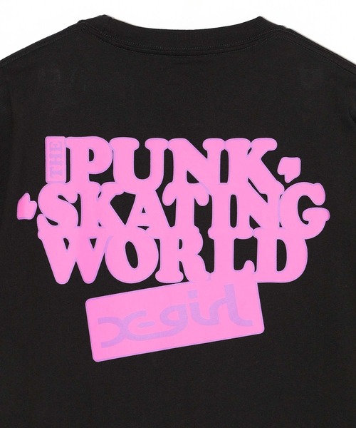 X-girl（エックスガール）の「PUNK-SKATING WORLD LOGO S/S TEE（T