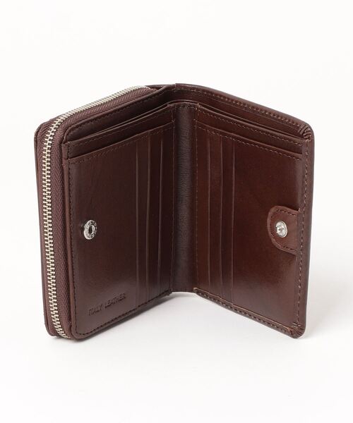 Lee(リー)の「Lee/リー Italy Leather Wallet/イタリアレザー ラウンドファスナー ウォレット/ロゴ ワンポイント刺繍 二つ折り 財布/コンパクト/メンズ レディース(財布・メンズ・ブラック/ブラウン/ダークブラウン・FREE)」の7枚目の写真