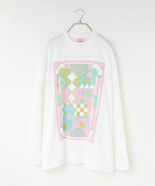 LOWRYS FARM（ローリーズファーム）の「ＢＩＧチュニックＴシャツ／ＩＣＥ  966379（Tシャツ/カットソー・レディース・ホワイト/グレー/ネイビー・FREE）」の8枚目の写真