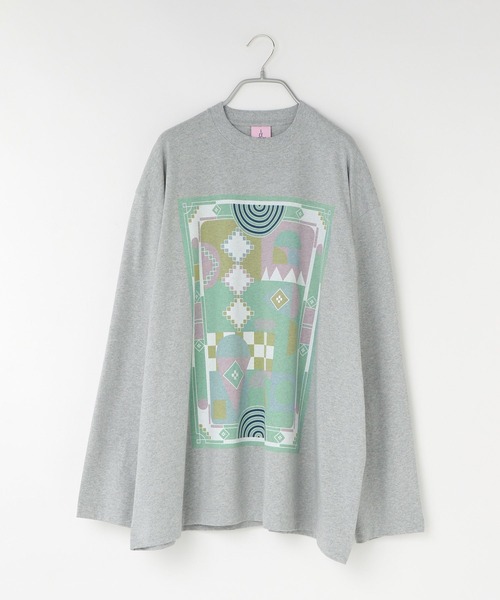 LOWRYS FARM（ローリーズファーム）の「ＢＩＧチュニックＴシャツ／ＩＣＥ  966379（Tシャツ/カットソー・レディース・ホワイト/グレー/ネイビー・FREE）」の9枚目の写真
