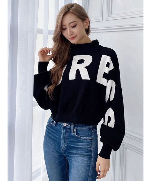 GYDA(ジェイダ)の「REDRESSボトルネックSHORTニットTOPS(ニット/セーター・レディース・ブラック/ベージュ/オフホワイト・FREE)」の2枚目の写真