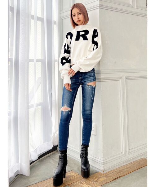 GYDA(ジェイダ)の「REDRESSボトルネックSHORTニットTOPS(ニット/セーター・レディース・ブラック/ベージュ/オフホワイト・FREE)」の10枚目の写真
