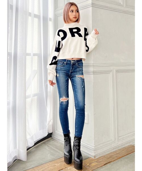 GYDA(ジェイダ)の「REDRESSボトルネックSHORTニットTOPS(ニット/セーター・レディース・ブラック/ベージュ/オフホワイト・FREE)」の15枚目の写真