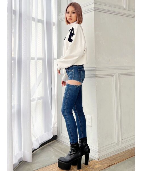 GYDA(ジェイダ)の「REDRESSボトルネックSHORTニットTOPS(ニット/セーター・レディース・ブラック/ベージュ/オフホワイト・FREE)」の17枚目の写真