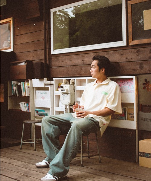 centimeter(センチメーター)の「Waffle Polo Shirt(ポロシャツ・メンズ・ピンク/ブラック/アイボリー・MEDIUM/LARGE/X-LARGE)」の6枚目の写真