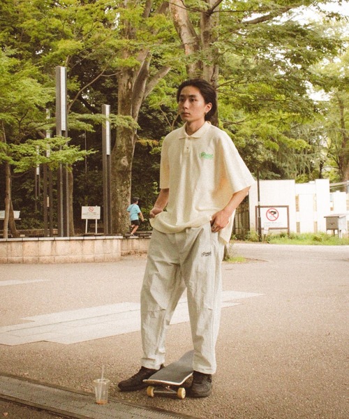 centimeter(センチメーター)の「Waffle Polo Shirt(ポロシャツ・メンズ・ピンク/ブラック/アイボリー・MEDIUM/LARGE/X-LARGE)」の13枚目の写真