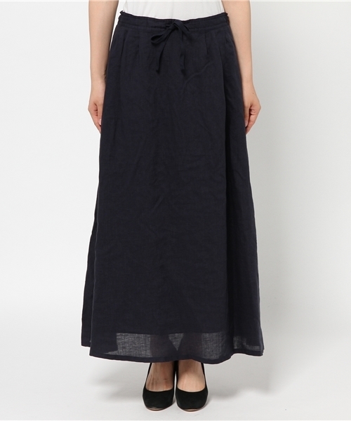 ivory court(アイボリーコート)の「リネンタックギャザーマキシスカート◆(スカート・レディース・ネイビー/カーキ・FREE)」の6枚目の写真