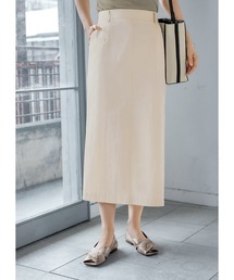 表面加工ストレッチペンシルスカート