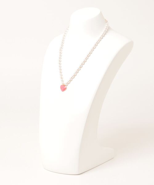 【BIMBA Y LOLA】ハート付きイレギュラーパールネックレス Gold hearts and pearls necklace