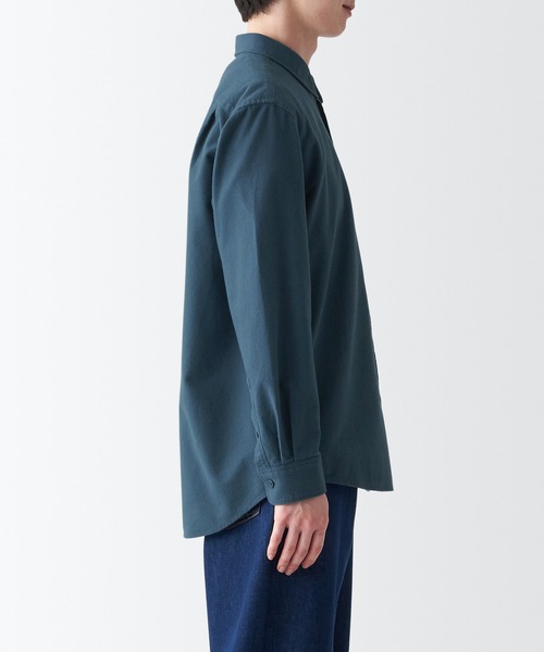 無印良品（ムジルシリョウヒン）の「両面起毛フランネル長袖シャツ（シャツ/ブラウス・メンズ・レンガ/ホワイト系1/オフホワイト/ベージュ系2/ブルー系1/ネイビー/ベージュ系1/チャコールグレー/グリーン系5/レッド系2・XL/L/S/M/XS/XXL）」の11枚目の写真