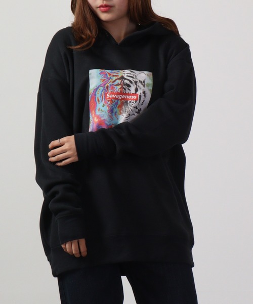 FUNALIVE(ファンアライブ)の「Fleece lining transfer print pullover hoodie / 裏起毛 転写プリント プルオーバーフーディー unisex(パーカー・メンズ・ホワイト/ブラック/ベージュ/ネイビー/ブラウン/杢グレー/ホワイト系/ホワイト系1/ブラック系/ブラック系1・M/L/XL)」の7枚目の写真