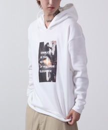 Fleece lining transfer print pullover hoodie / 裏起毛 転写プリント プルオーバーフーディー unisex