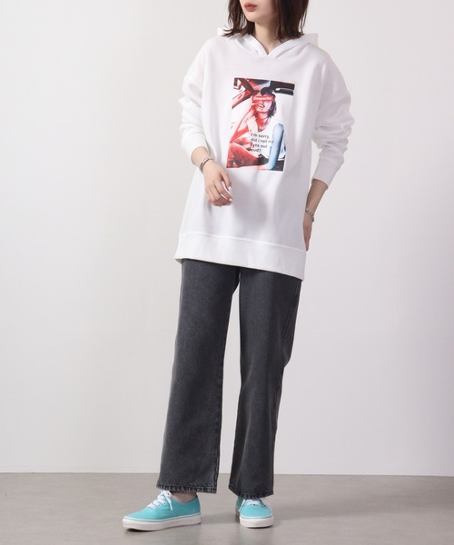 FUNALIVE(ファンアライブ)の「Fleece lining transfer print pullover hoodie / 裏起毛 転写プリント プルオーバーフーディー unisex(パーカー・メンズ・ホワイト/ブラック/ベージュ/ネイビー/ブラウン/杢グレー/ホワイト系/ホワイト系1/ブラック系/ブラック系1・M/L/XL)」の19枚目の写真
