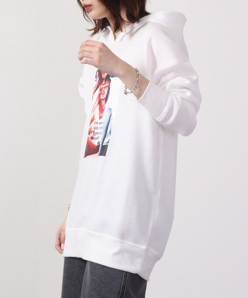 FUNALIVE(ファンアライブ)の「Fleece lining transfer print pullover hoodie / 裏起毛 転写プリント プルオーバーフーディー unisex(パーカー・メンズ・ホワイト/ブラック/ベージュ/ネイビー/ブラウン/杢グレー/ホワイト系/ホワイト系1/ブラック系/ブラック系1・M/L/XL)」の16枚目の写真