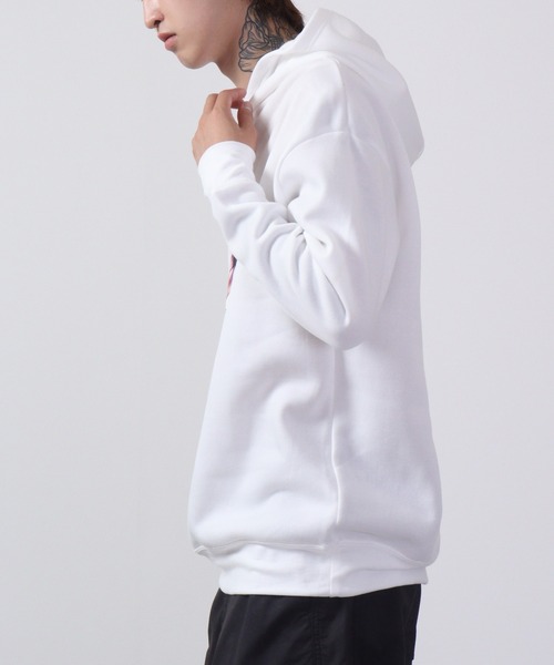 FUNALIVE(ファンアライブ)の「Fleece lining transfer print pullover hoodie / 裏起毛 転写プリント プルオーバーフーディー unisex(パーカー・メンズ・ホワイト/ブラック/ベージュ/ネイビー/ブラウン/杢グレー/ホワイト系/ホワイト系1/ブラック系/ブラック系1・M/L/XL)」の12枚目の写真