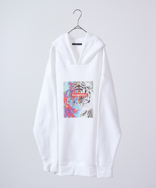 FUNALIVE(ファンアライブ)の「Fleece lining transfer print pullover hoodie / 裏起毛 転写プリント プルオーバーフーディー unisex(パーカー・メンズ・ホワイト/ブラック/ベージュ/ネイビー/ブラウン/杢グレー/ホワイト系/ホワイト系1/ブラック系/ブラック系1・M/L/XL)」の20枚目の写真