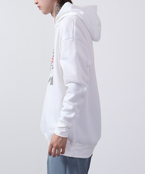 FUNALIVE(ファンアライブ)の「Fleece lining transfer print pullover hoodie / 裏起毛 転写プリント プルオーバーフーディー unisex(パーカー・メンズ・ホワイト/ブラック/ベージュ/ネイビー/ブラウン/杢グレー/ホワイト系/ホワイト系1/ブラック系/ブラック系1・M/L/XL)」の22枚目の写真