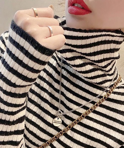 NANEA(ナネア)の「タートルネックボーダーカットソー(Tシャツ/カットソー・レディース・イエロー/ブラック/ホワイト/グリーン/アイボリー・フリー)」の19枚目の写真
