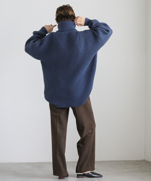 セール】シャーリングデザインタートルニット（ニット/セーター