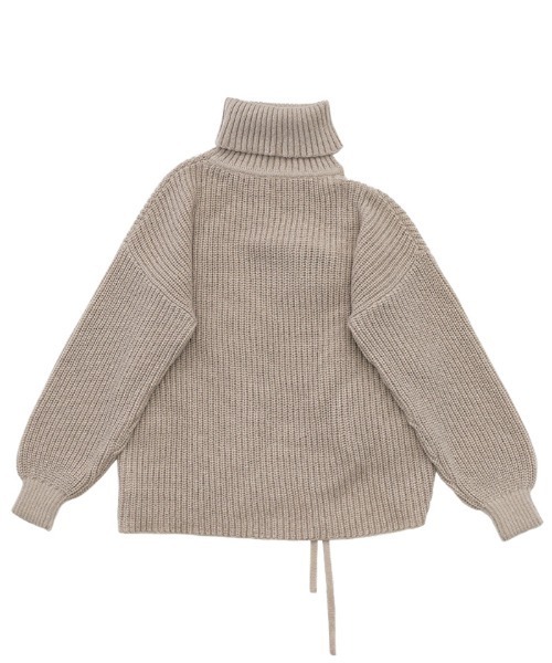 セール】シャーリングデザインタートルニット（ニット/セーター