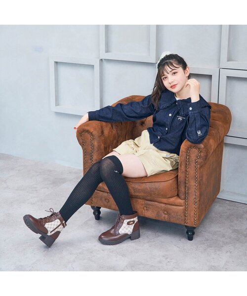 algy（アルジー）の「フリル衿デニムシャツ（シャツ/ブラウス・キッズ・ブラック/ブルー・SMALL/X-SMALL/MEDIUM/XX-SMALL/XXX-SMALL）」の4枚目の写真