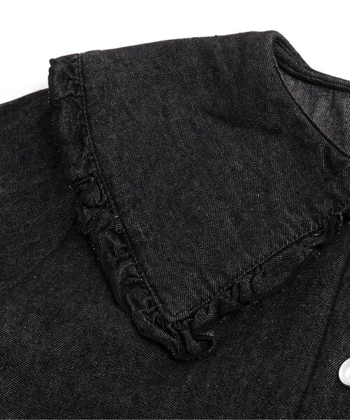 algy（アルジー）の「フリル衿デニムシャツ（シャツ/ブラウス・キッズ・ブラック/ブルー・SMALL/X-SMALL/MEDIUM/XX-SMALL/XXX-SMALL）」の11枚目の写真