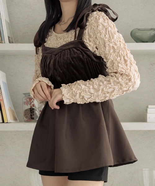 Ambre Neige(アンブルネージュ)の「ランダムシャーリングトップス/【WEB/EC限定商品】(Tシャツ/カットソー・レディース・ブラック/ベージュ/アイボリー・FREE)」の3枚目の写真