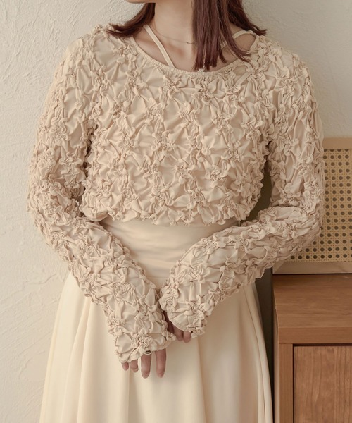 Ambre Neige(アンブルネージュ)の「ランダムシャーリングトップス/【WEB/EC限定商品】(Tシャツ/カットソー・レディース・ブラック/ベージュ/アイボリー・FREE)」の11枚目の写真
