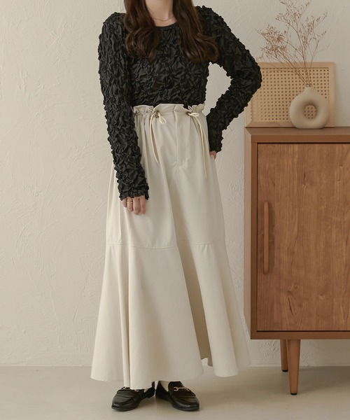 Ambre Neige(アンブルネージュ)の「ランダムシャーリングトップス/【WEB/EC限定商品】(Tシャツ/カットソー・レディース・ブラック/ベージュ/アイボリー・FREE)」の19枚目の写真