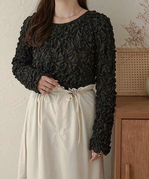 Ambre Neige(アンブルネージュ)の「ランダムシャーリングトップス/【WEB/EC限定商品】(Tシャツ/カットソー・レディース・ブラック/ベージュ/アイボリー・FREE)」の16枚目の写真