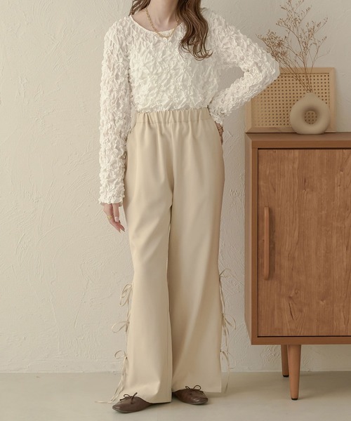 Ambre Neige(アンブルネージュ)の「ランダムシャーリングトップス/【WEB/EC限定商品】(Tシャツ/カットソー・レディース・ブラック/ベージュ/アイボリー・FREE)」の7枚目の写真
