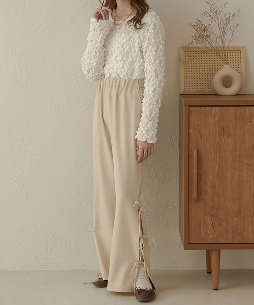 Ambre Neige(アンブルネージュ)の「ランダムシャーリングトップス/【WEB/EC限定商品】(Tシャツ/カットソー・レディース・ブラック/ベージュ/アイボリー・FREE)」の8枚目の写真