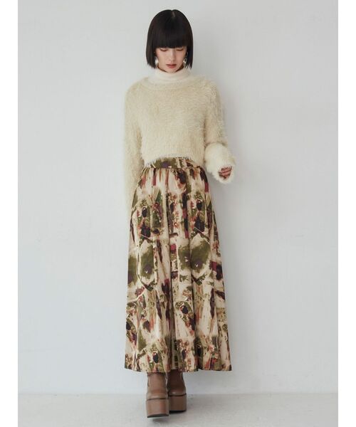 MURUA（ムルーア）の「シャギークロップドニット（ニット/セーター・レディース・カーキ/ブルー/アイボリー/オレンジ/ライトブルー/グレー/イエロー・FREE）」の21枚目の写真