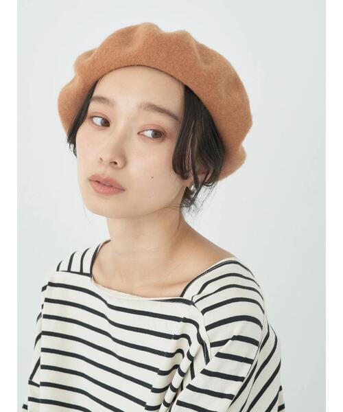 earth music&ecology（アースミュージックアンドエコロジー）の「ベレー帽（ハンチング/ベレー帽・レディース・グレー/キャメル/アイボリー/ブラック・FREE）」の4枚目の写真