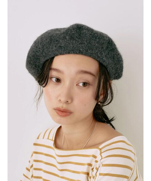 earth music&ecology（アースミュージックアンドエコロジー）の「ベレー帽（ハンチング/ベレー帽・レディース・グレー/キャメル/アイボリー/ブラック・FREE）」の3枚目の写真