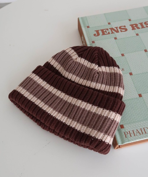 WEGO（ウィゴー）の「WEGO/リブショートビーニー（ニットキャップ/ビーニー・メンズ・ブラウン系その他5/ブラック系その他5・FREE）」の2枚目の写真