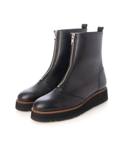 Mode et Jacomo（モードエジャコモ）の「厚底フロントジッパーブーツ（ブーツ・レディース・ブラック/ベージュ・L/S/LL/M）」の17枚目の写真